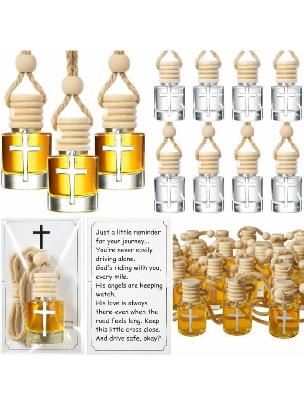 100 Pack Christian Gifts for Coworkers - Car Diffuser Bottles & Air Fresheners